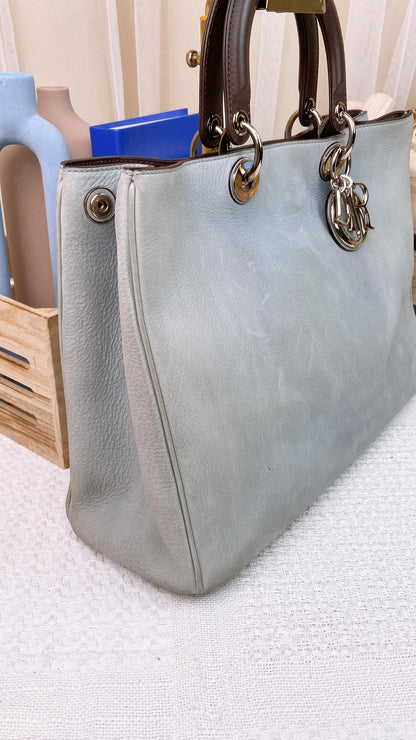 Dior Light Grey Calfskin D*orisimo Tote Large SHW