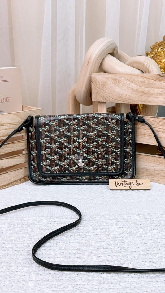 Goyard Black Plumet Pocket Wallet on Strap