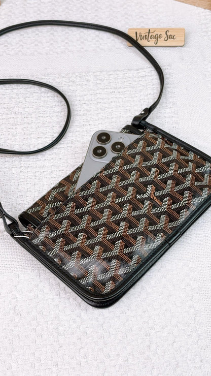 Goyard Black Plumet Pocket Wallet on Strap