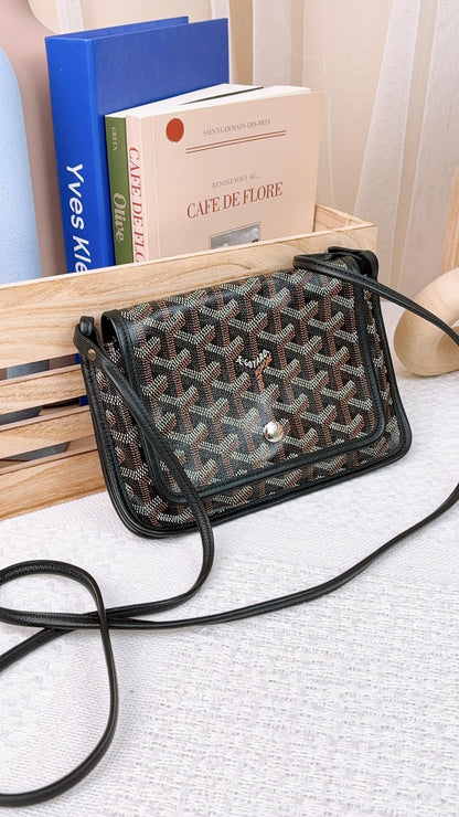 Goyard Black Plumet Pocket Wallet on Strap