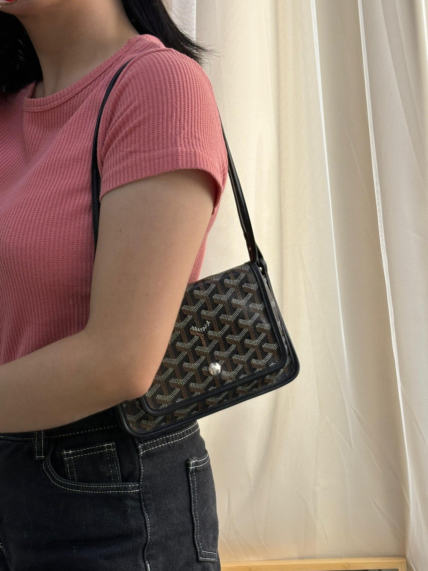 Goyard Black Plumet Pocket Wallet on Strap