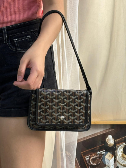 Goyard Black Plumet Pocket Wallet on Strap