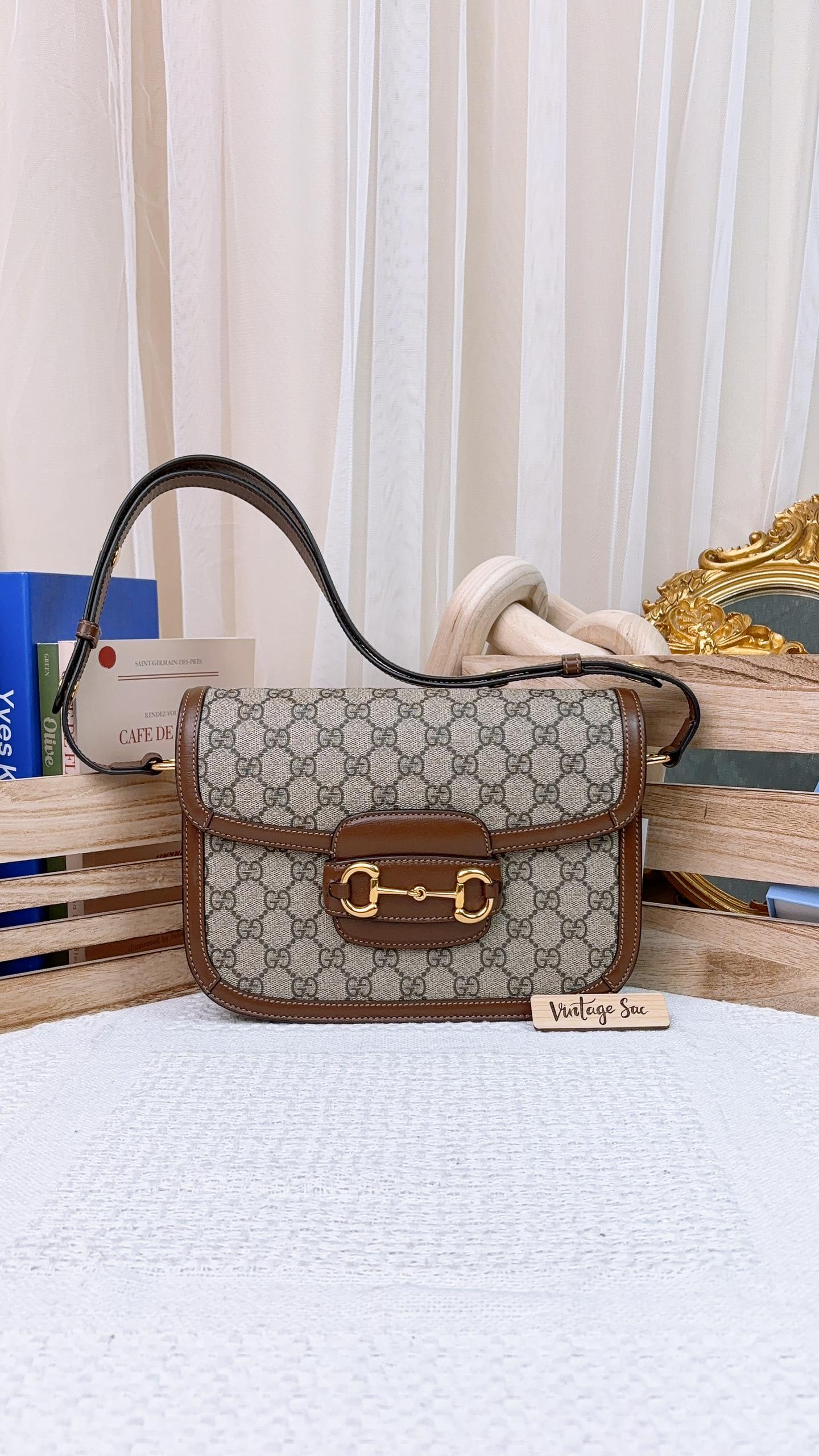 Gucci Brown Horsebit 1955 GHW