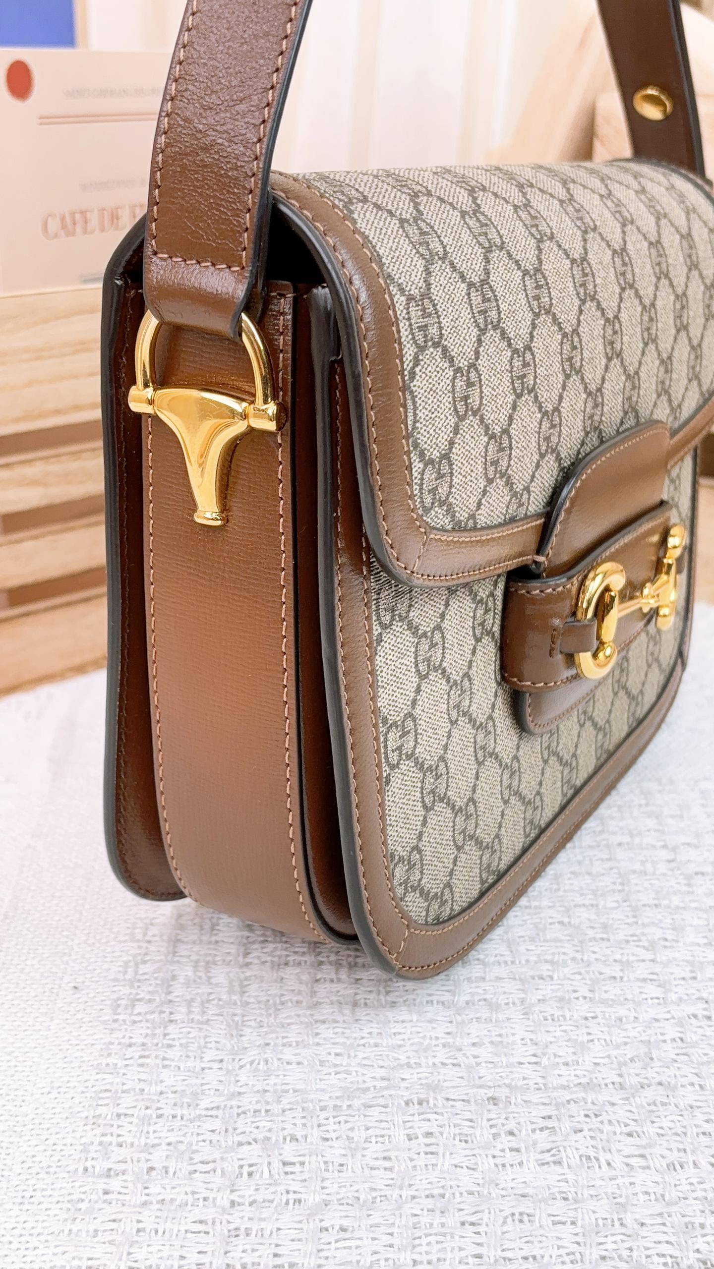 Gucci Brown Horsebit 1955 GHW