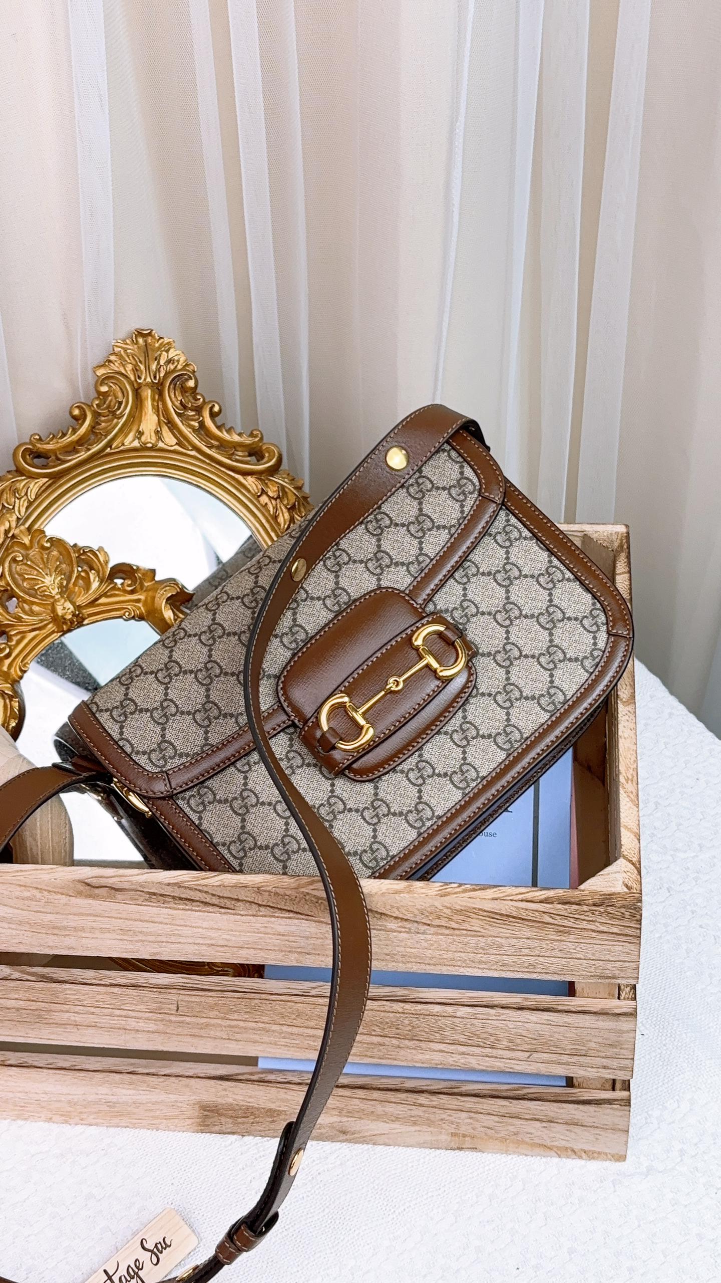 Gucci Brown Horsebit 1955 GHW