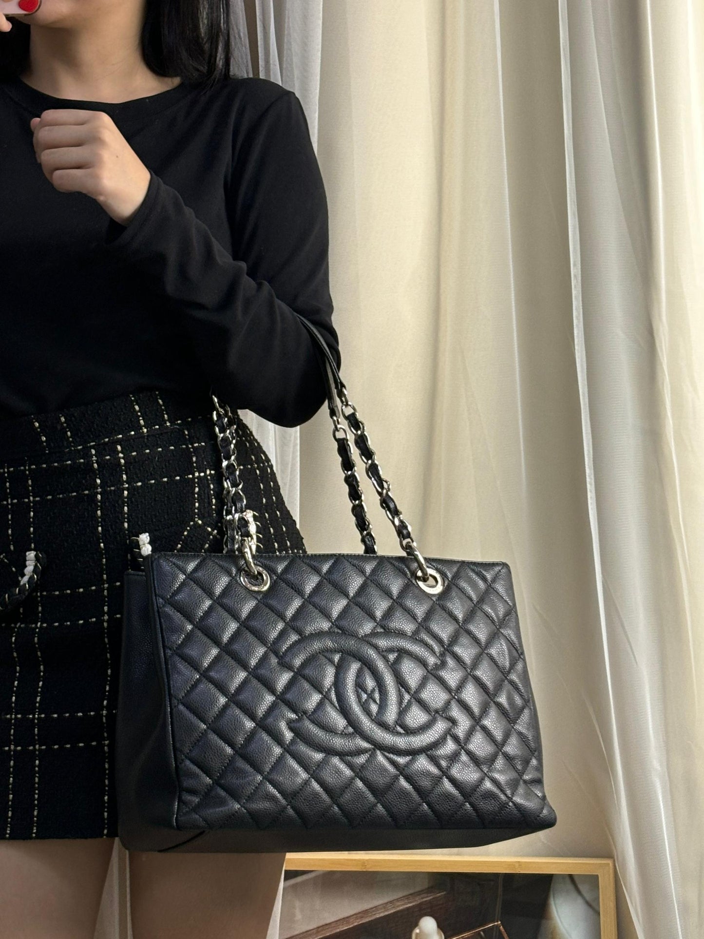 Chanel Black Caviar GST Tote SHW