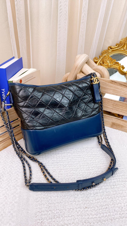 Chanel Black x Navy Medium Gabrielle