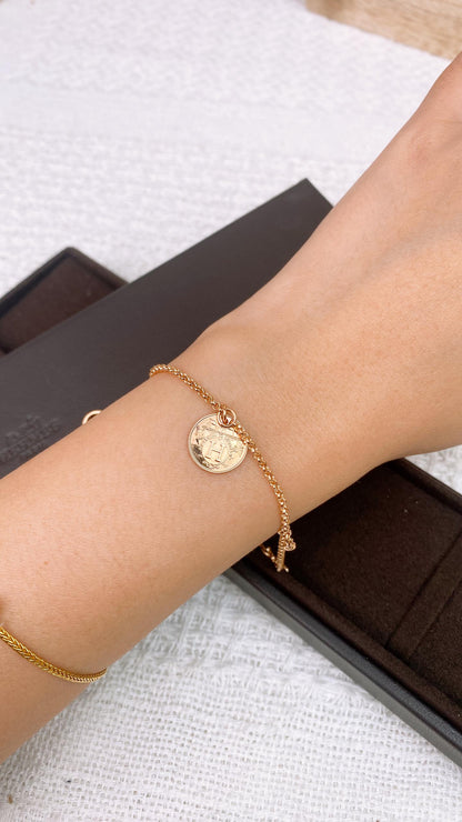 Hermes Rose Gold Ex-Libris Bracelet