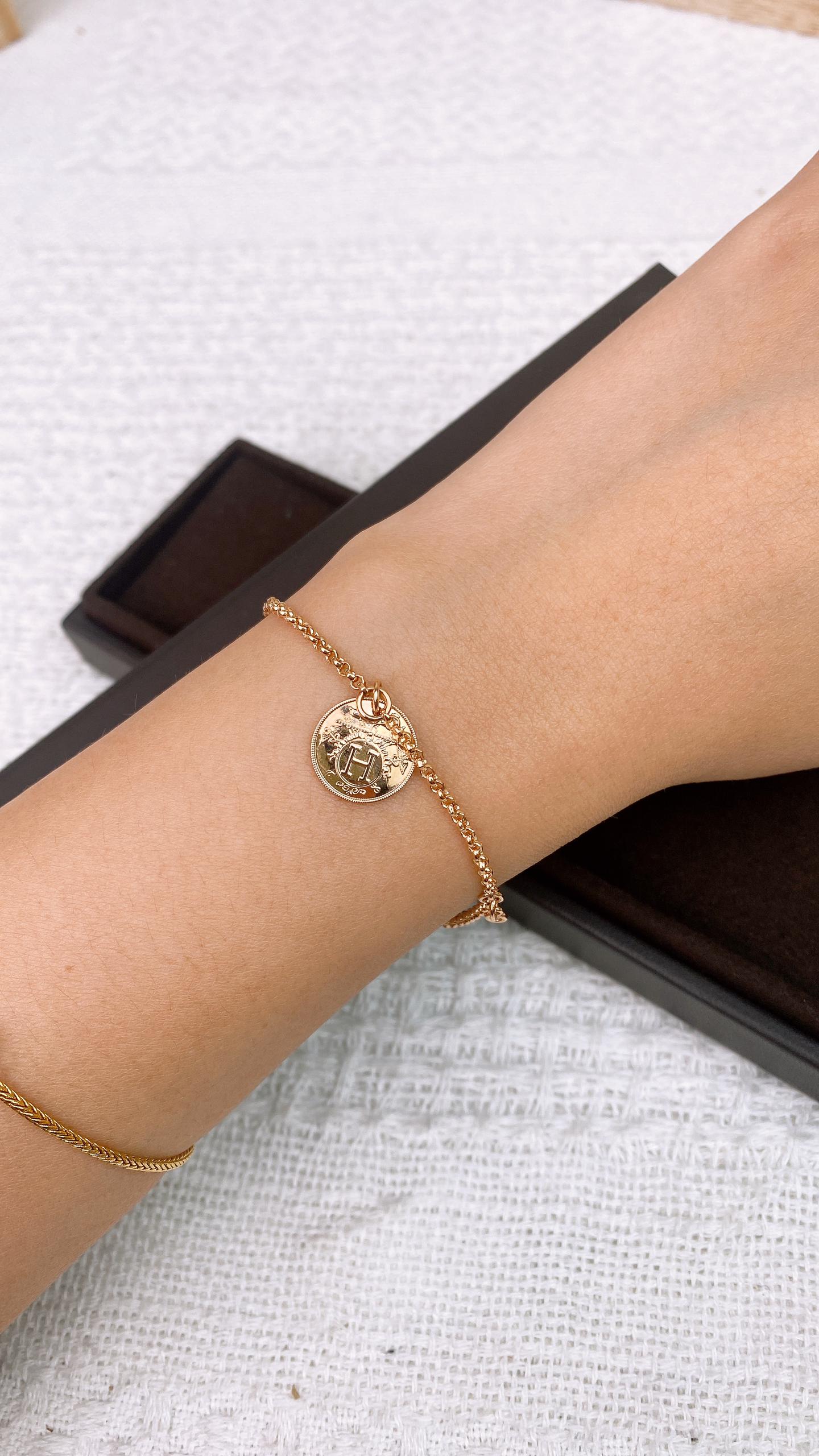 Hermes Rose Gold Ex-Libris Bracelet