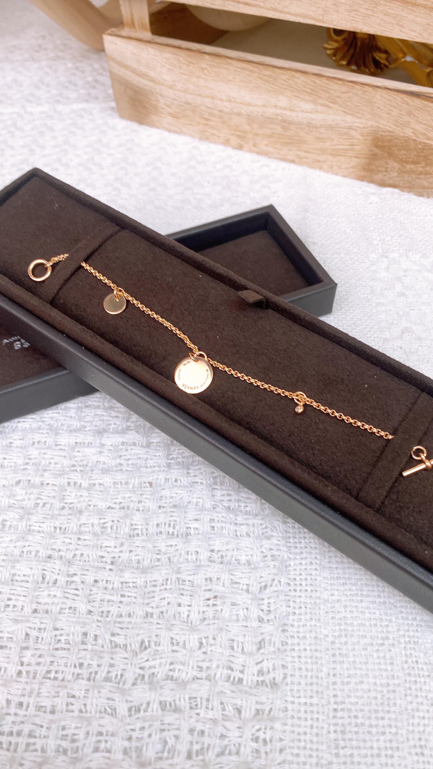 Hermes Rose Gold Ex-Libris Bracelet