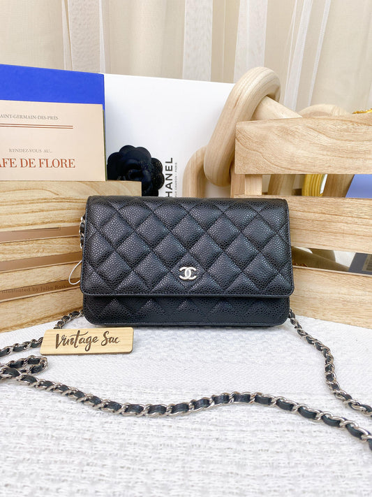 Chanel Black Caviar Claasic WOC (SHW)