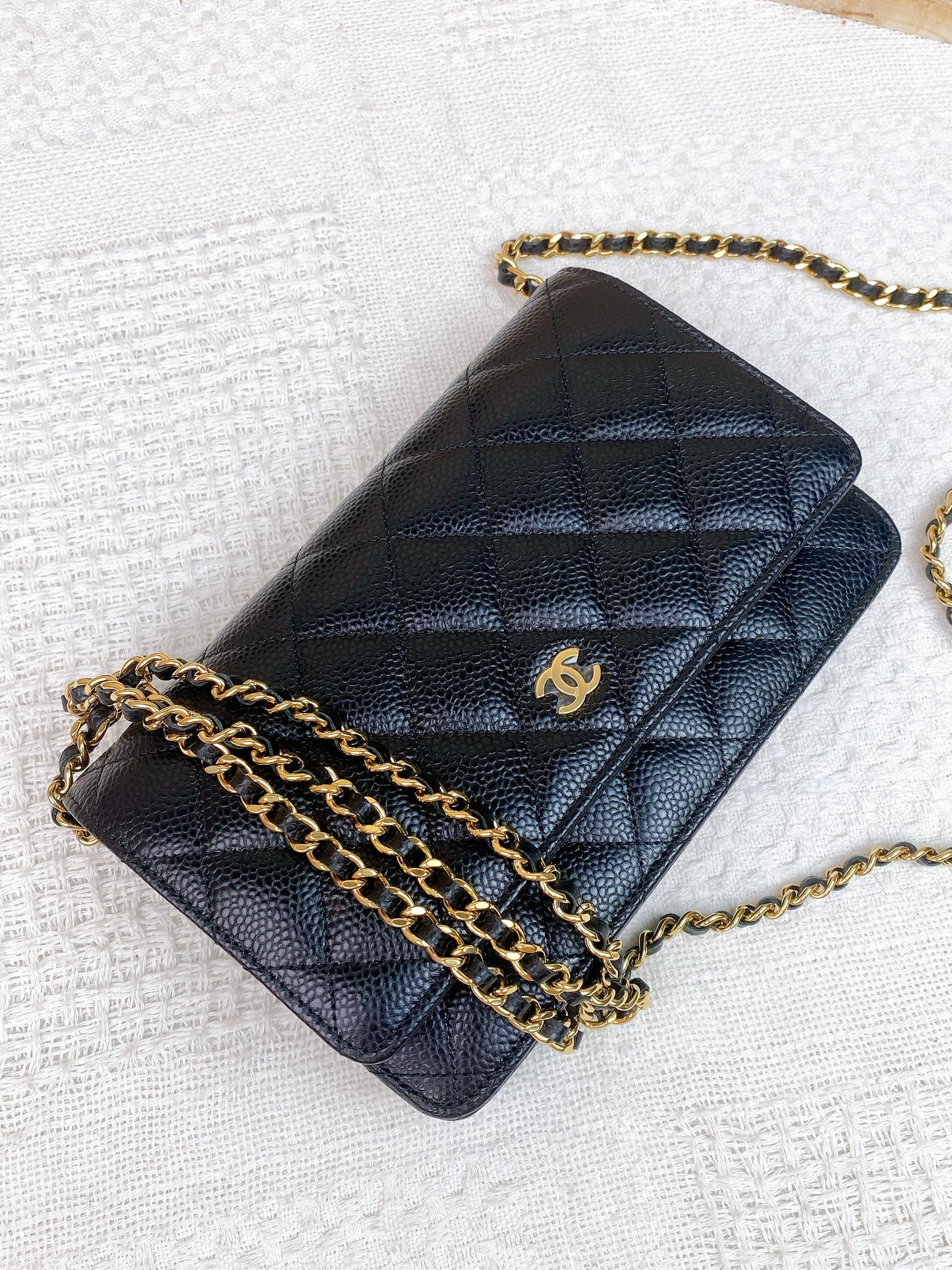 Chanel Black Caviar Classic WOC GHW