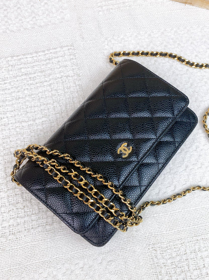 Chanel Black Caviar Classic WOC GHW