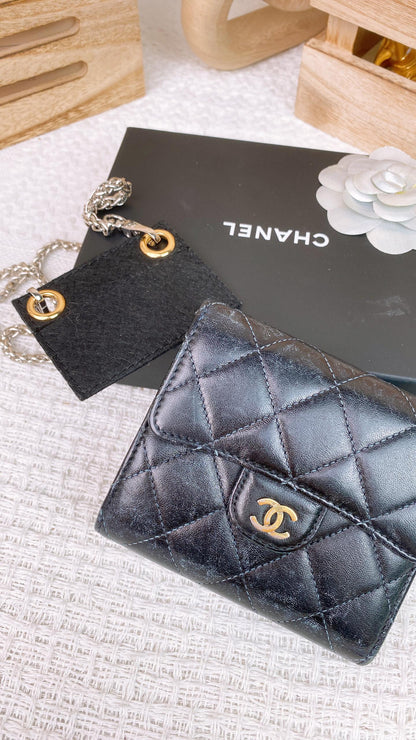 Chanel Lambskin Classic Trifold Wallet GHW