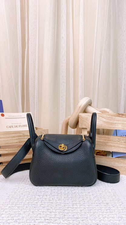 Hermes Noir Mini Lindy (GHW)