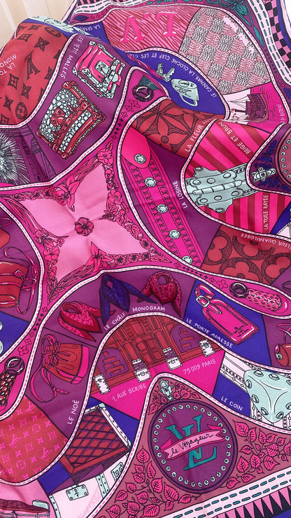 Hermes Pink Purple Jela De Louis Scarf