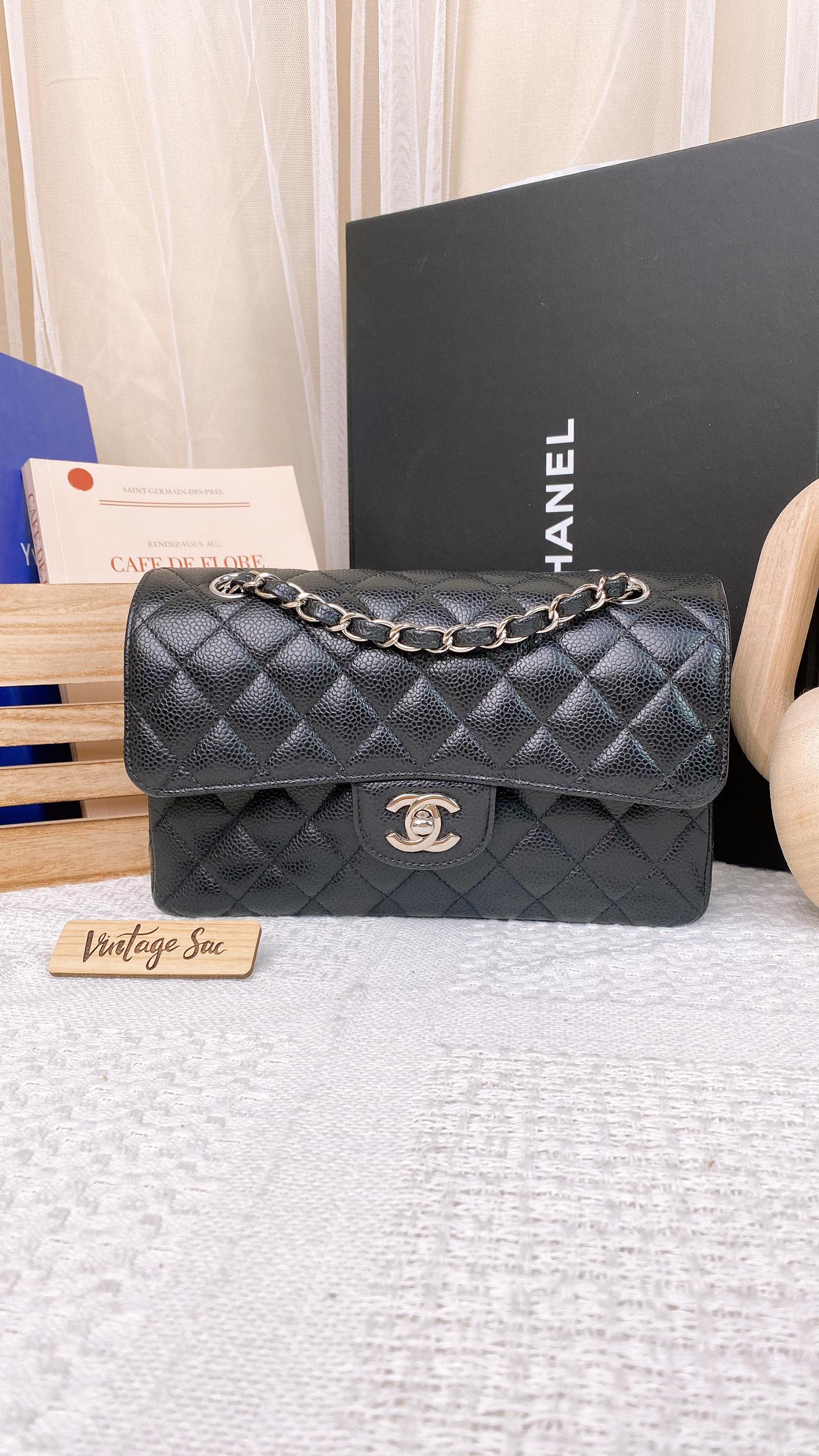 Chanel Black Caviar Small CF SHW