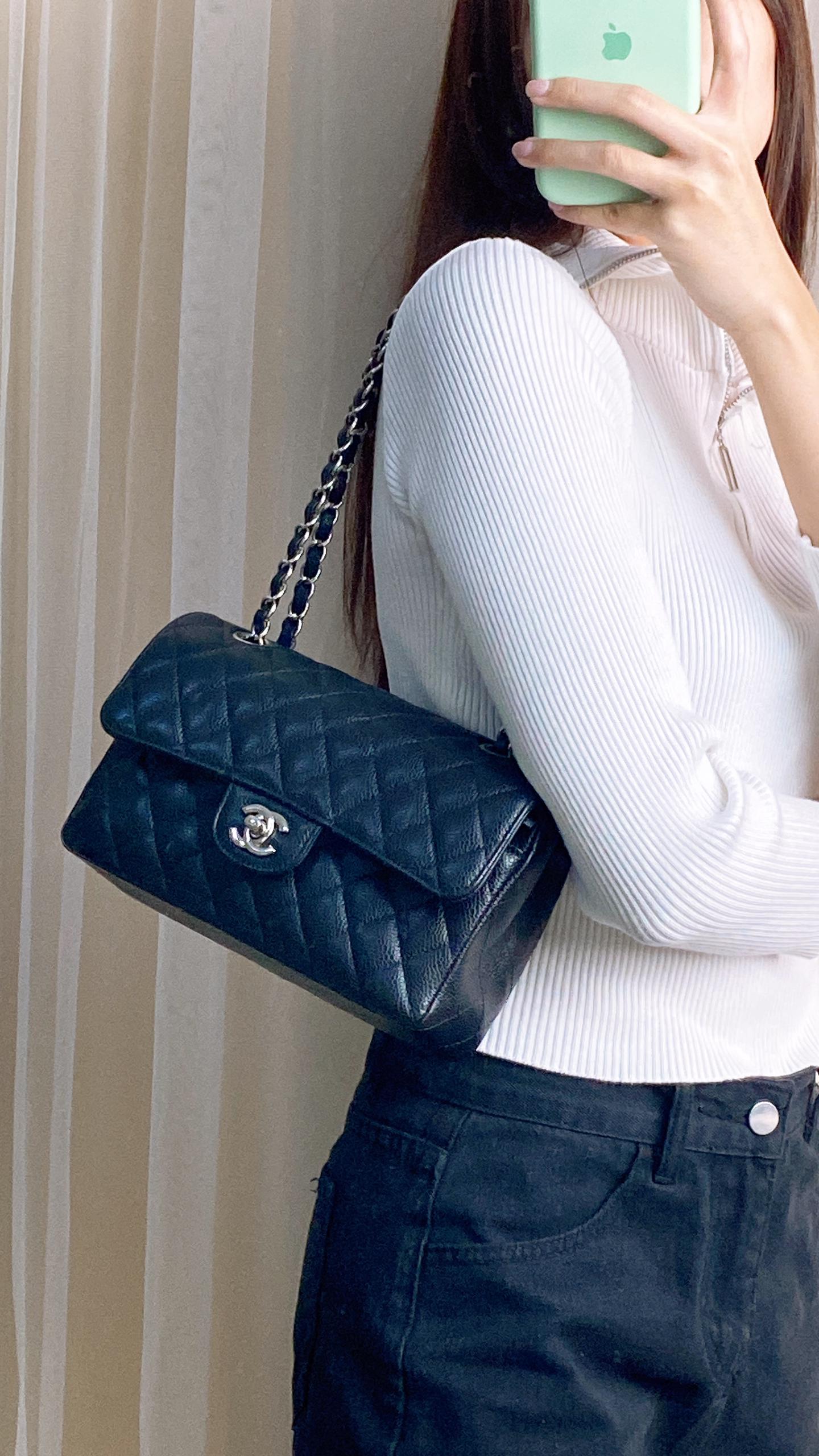 Chanel Black Caviar Small CF SHW