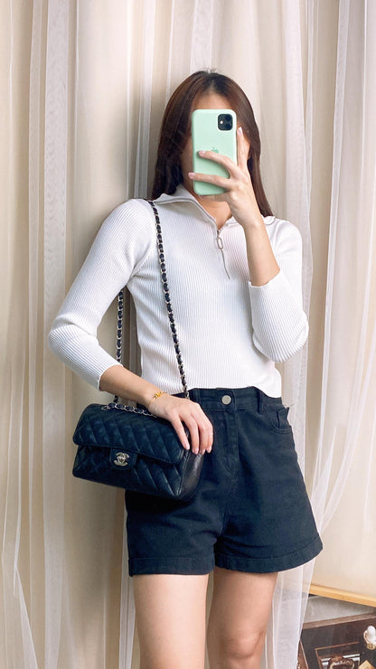 Chanel Black Caviar Small CF SHW