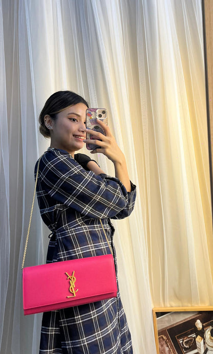 YSL Pink Sac Cassandre Clutch (GHW)