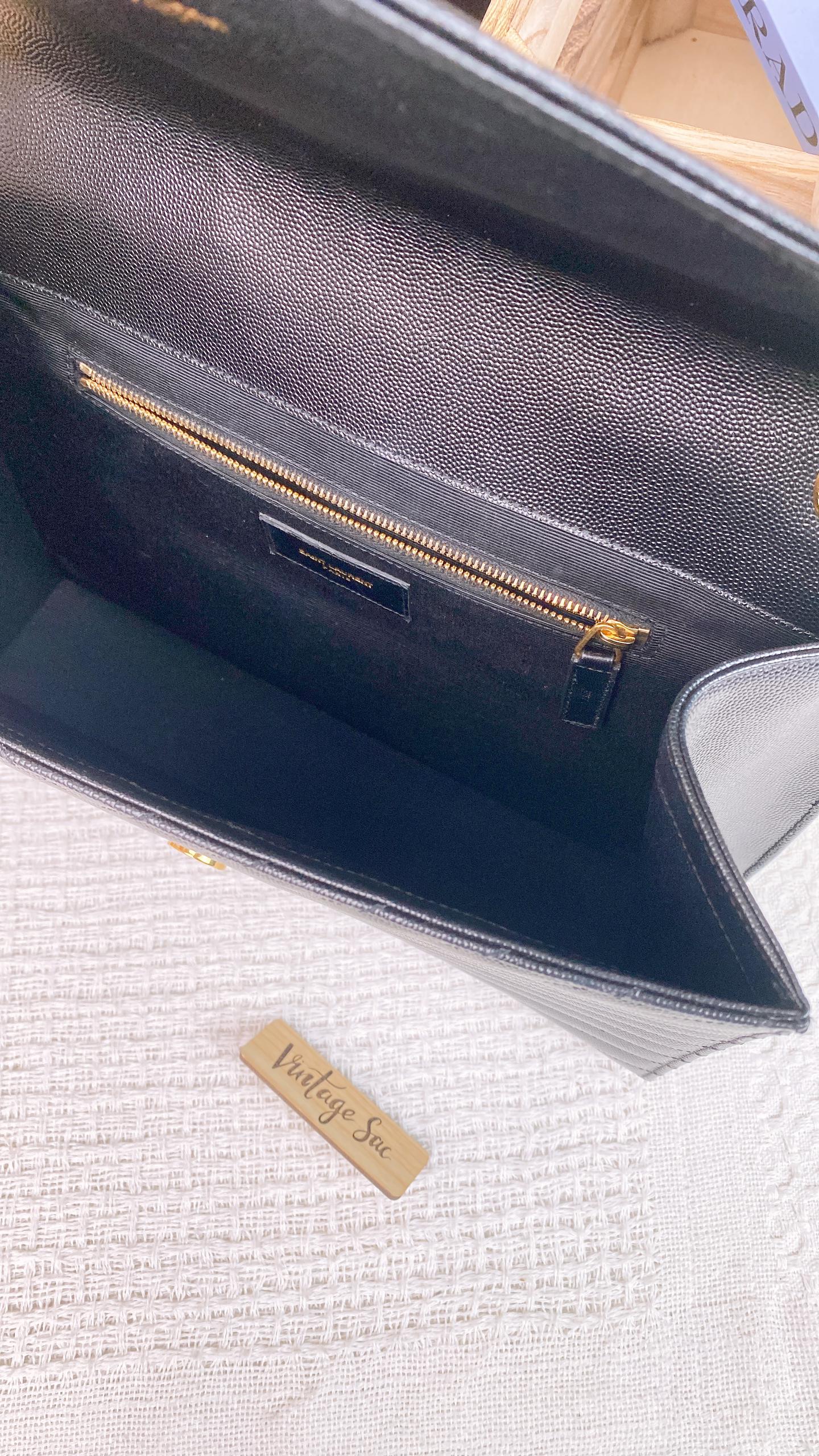 YSL Black Large Envelope Chain Bag (GHW)