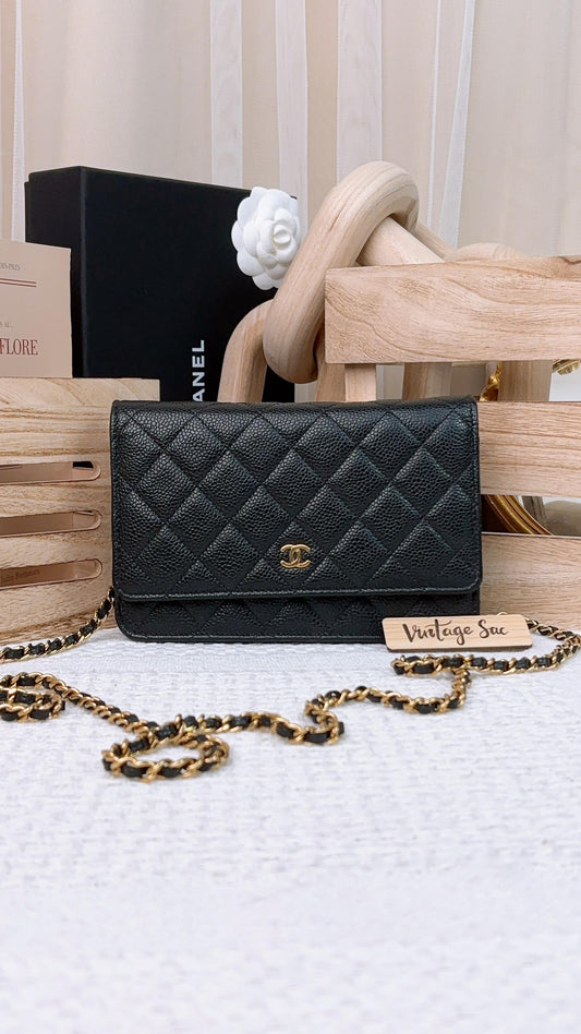 Chanel Black Caviar Classic WOC GHW