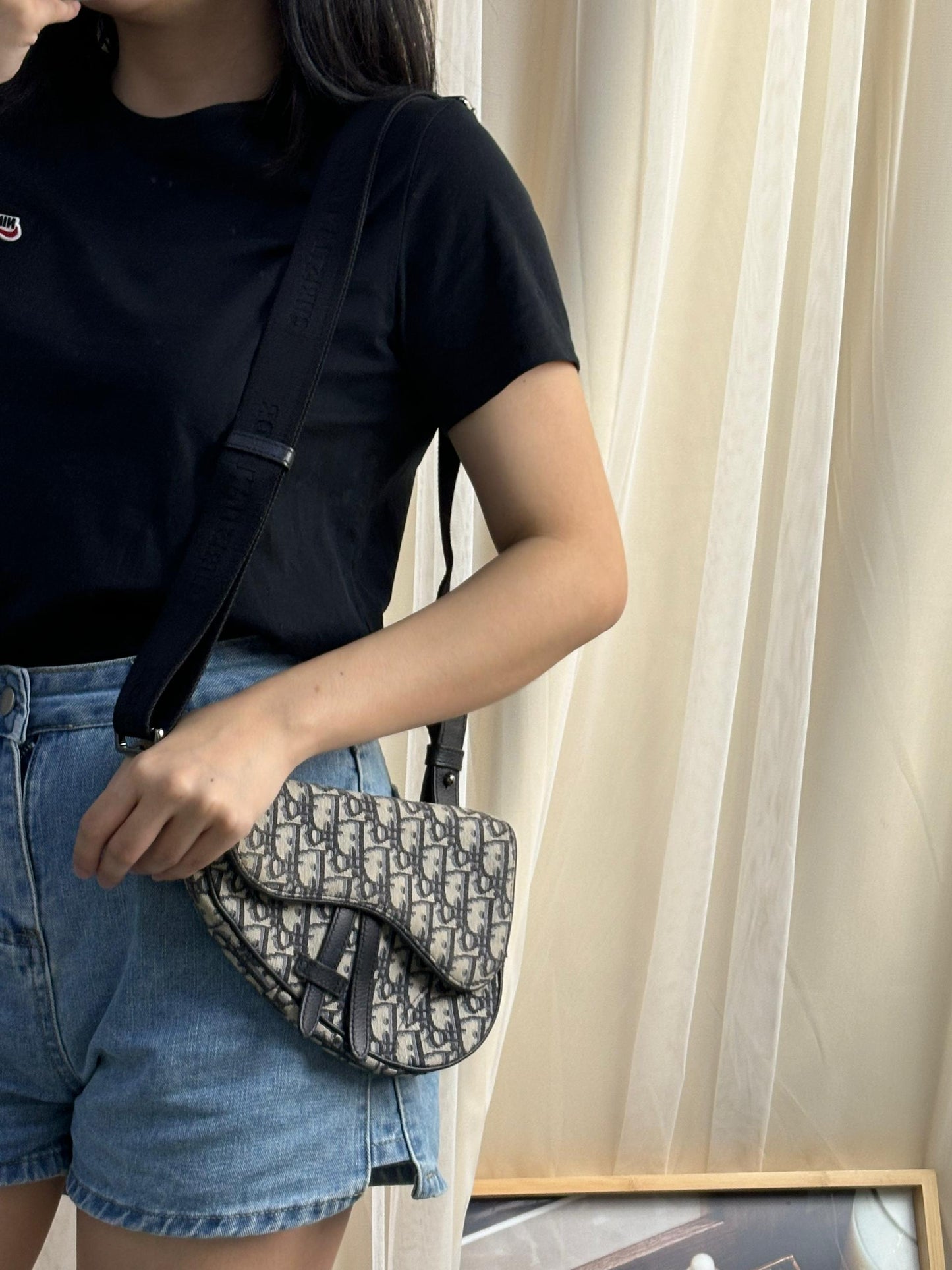 Dior Navy Oblique Mini Saddle Messenger