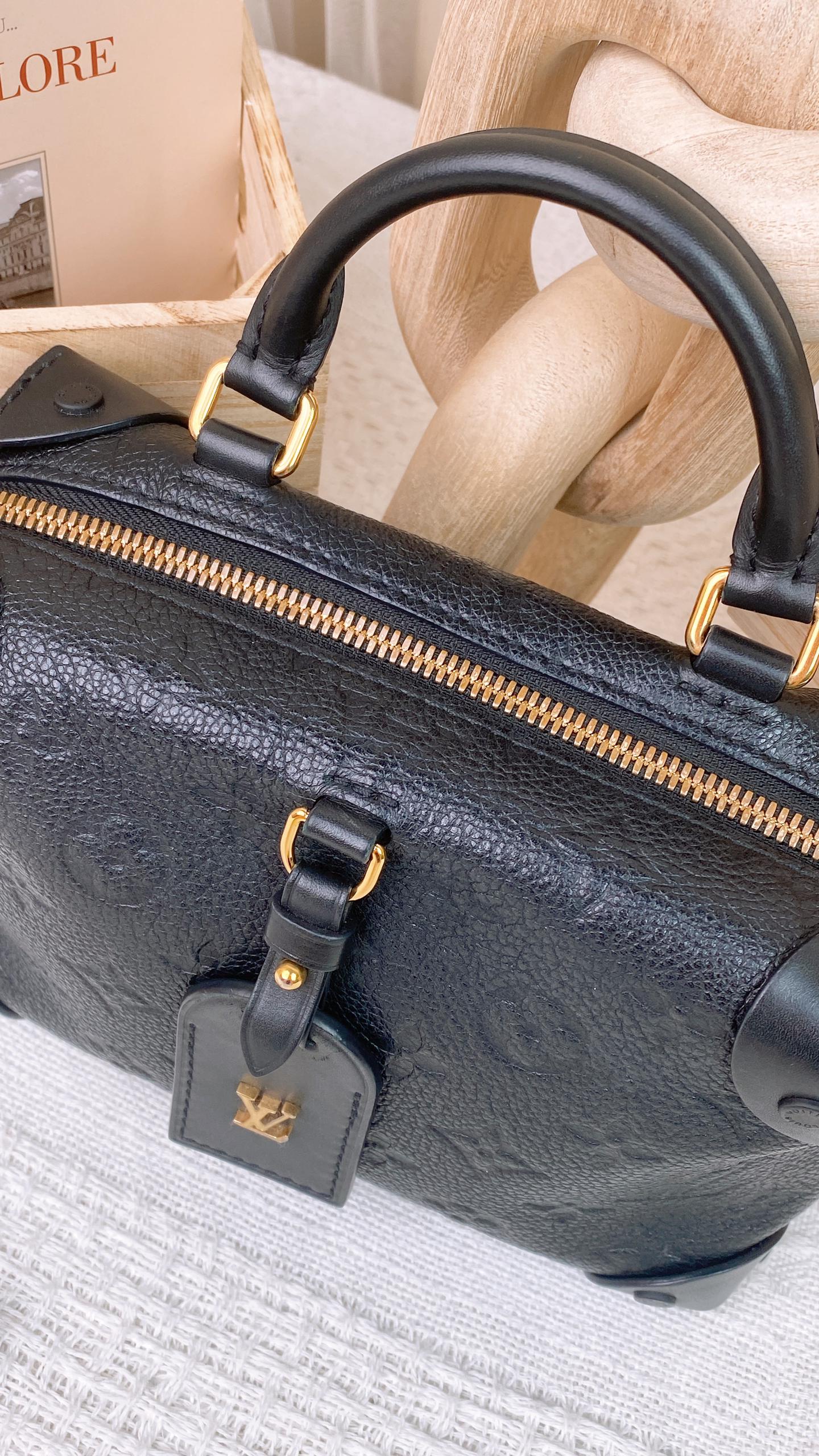 LV Black Monogram Empreinte Petite Malle