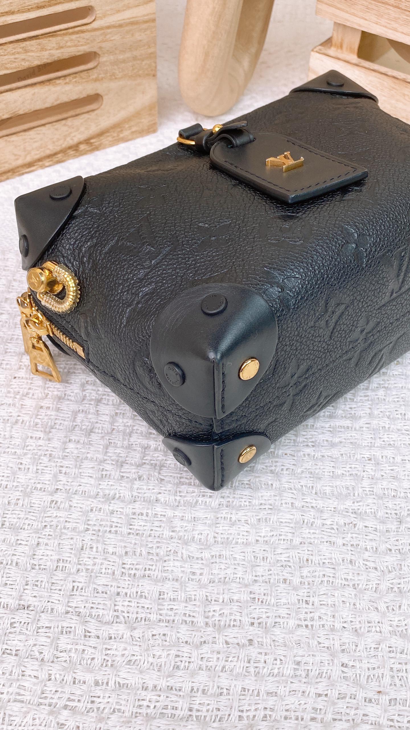 LV Black Monogram Empreinte Petite Malle