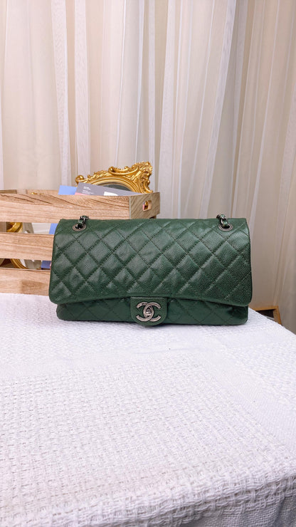 Chanel Dark Green Jumbo Easy Flap (RHW)