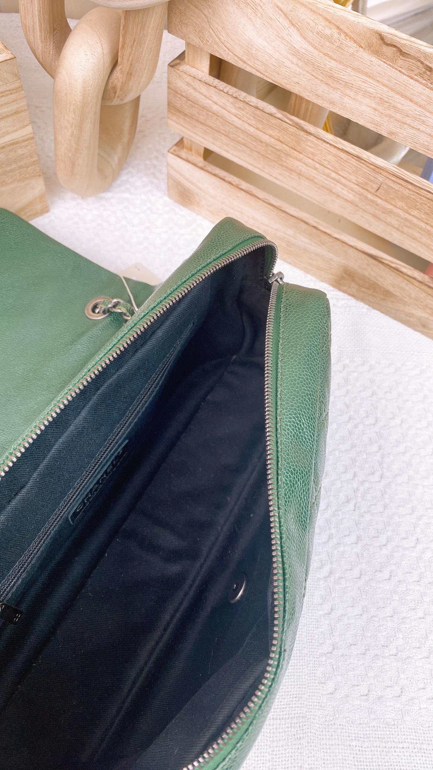 Chanel Dark Green Jumbo Easy Flap (RHW)