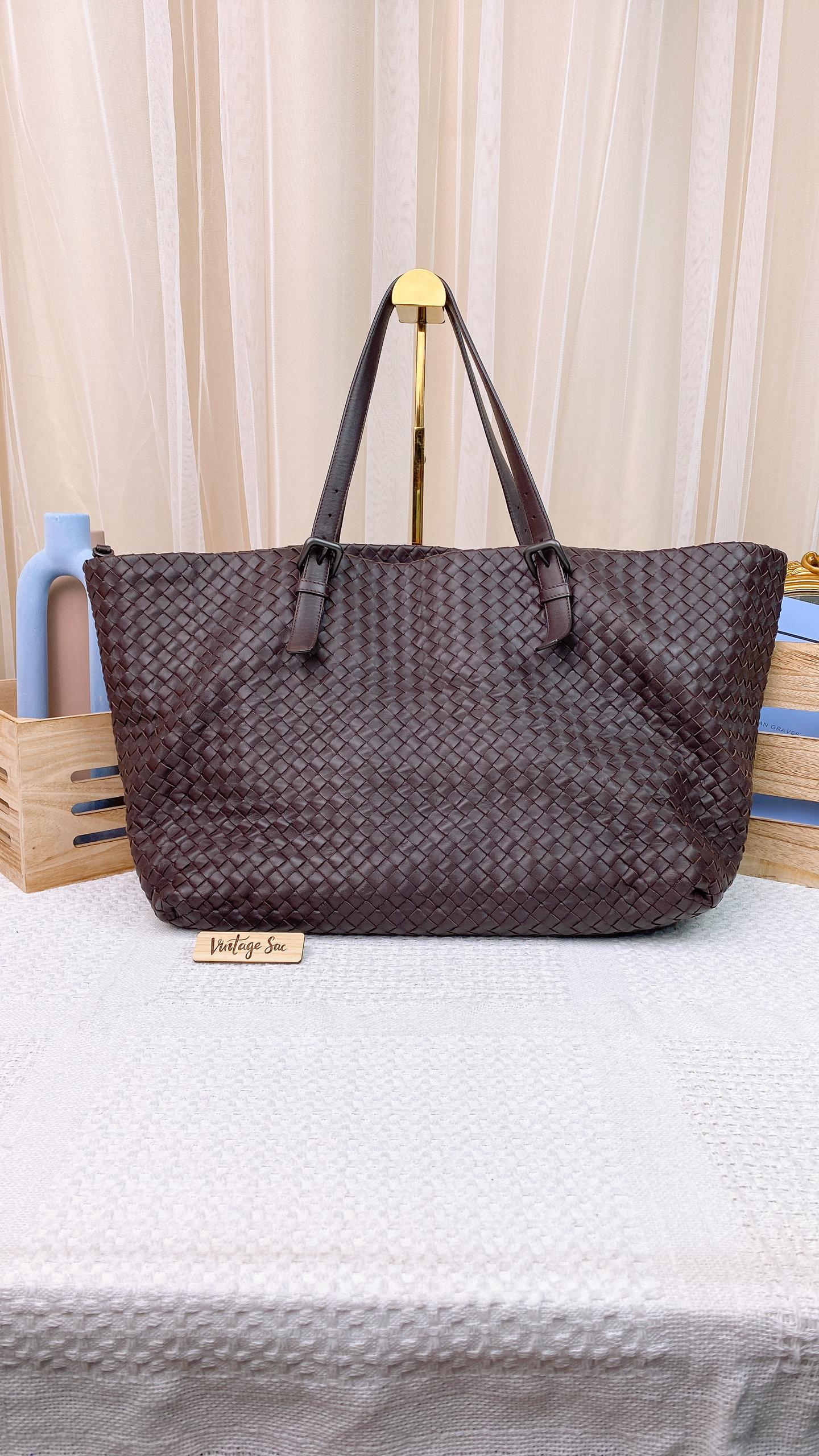 BV Brown Intrecciato Large Tote