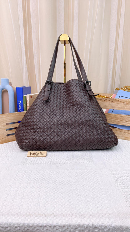 BV Brown Intrecciato Large Tote