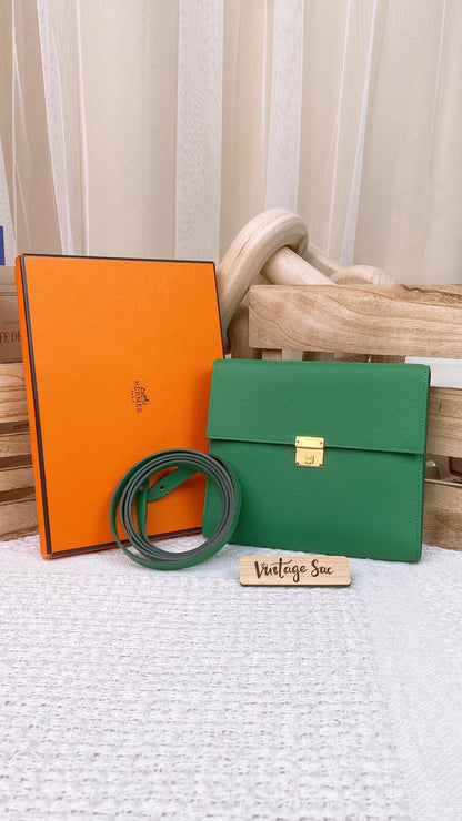 Hermes Vert Jade Epsom Clic 16 Wallet GHW