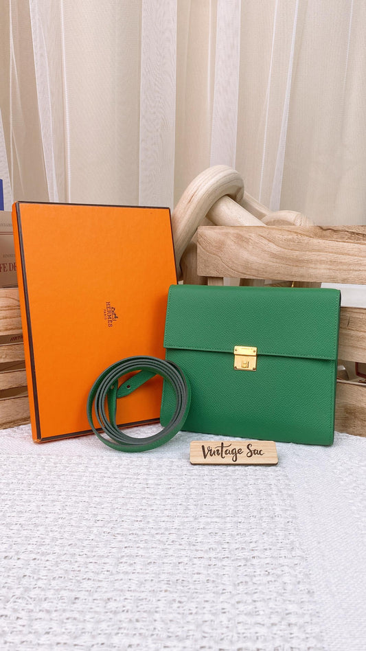 Hermes Vert Jade Epsom Clic 16 Wallet GHW