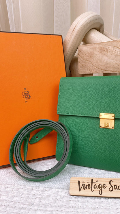 Hermes Vert Jade Epsom Clic 16 Wallet GHW