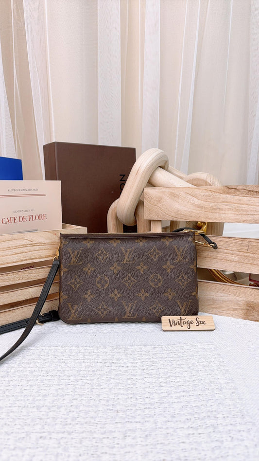 LV Reverse Monogram Double Zip Pochette