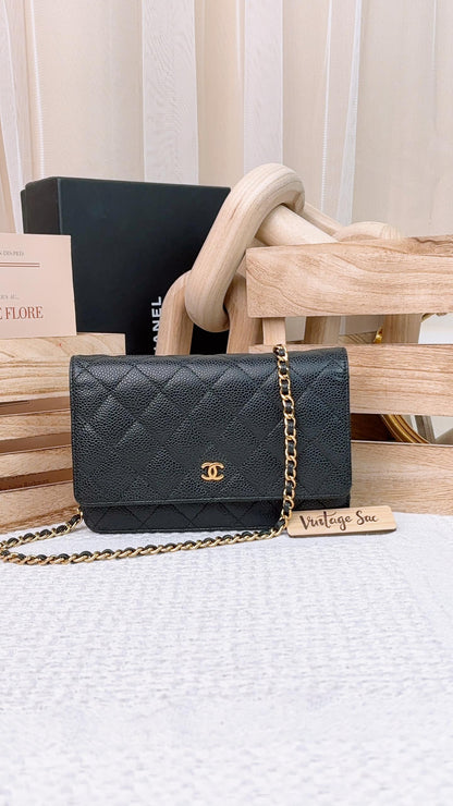 Chanel Black Caviar Classic WOC GHW