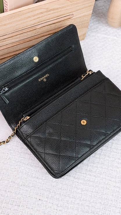 Chanel Black Caviar Classic WOC GHW