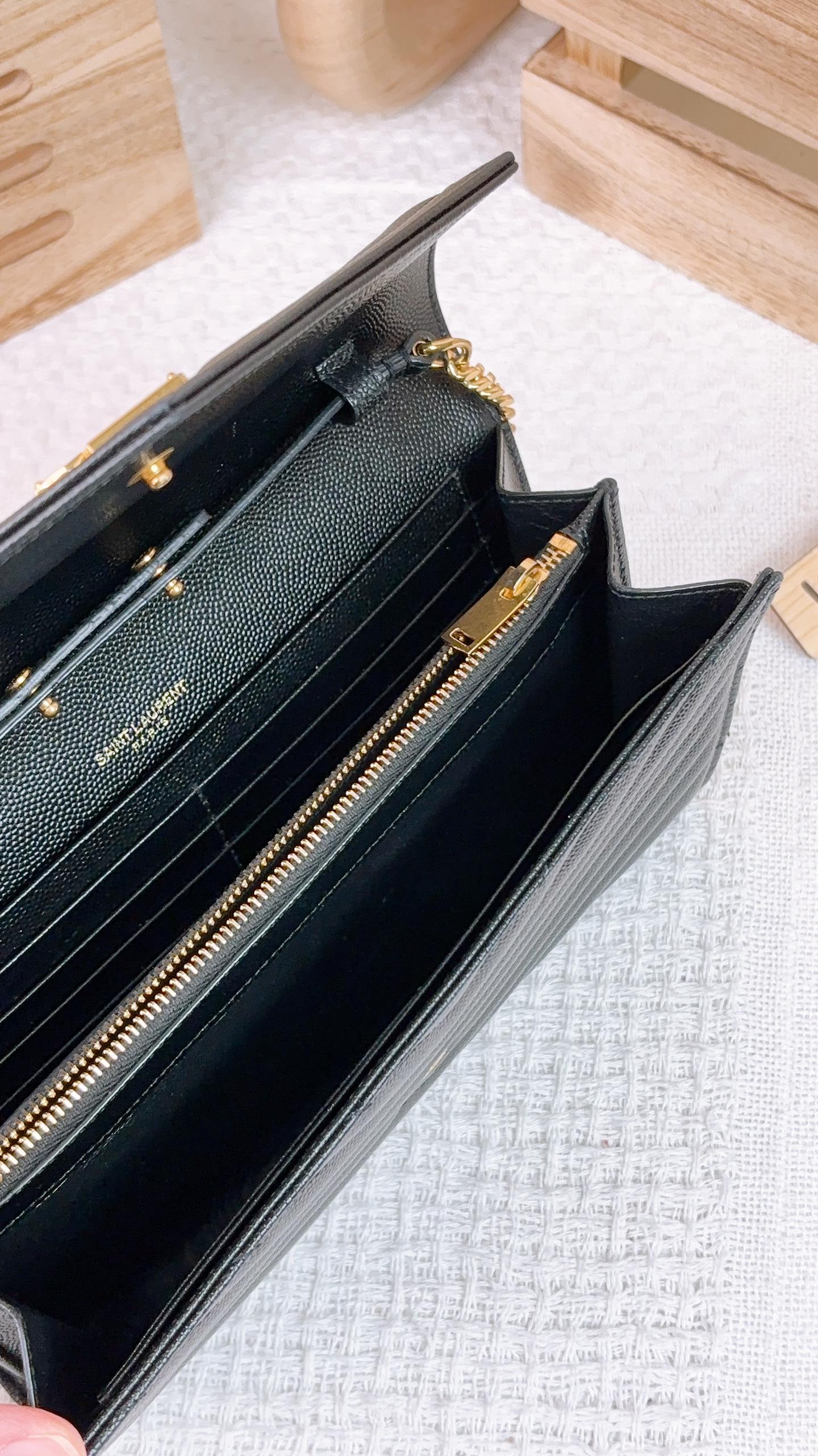 YSL Black Cassandre Envelope WOC GHW