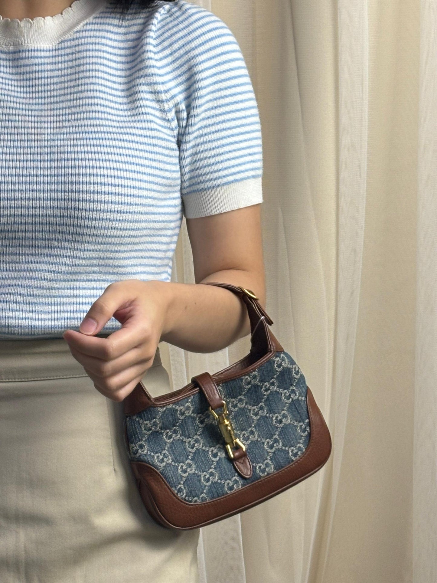 Gucci Brown Denim Mini Jackie 1961