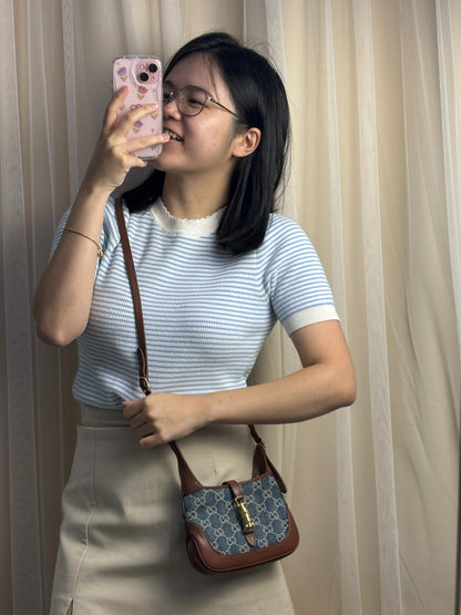 Gucci Brown Denim Mini Jackie 1961