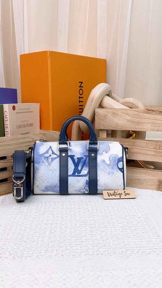 LV Blue Watercolour Keepall XS