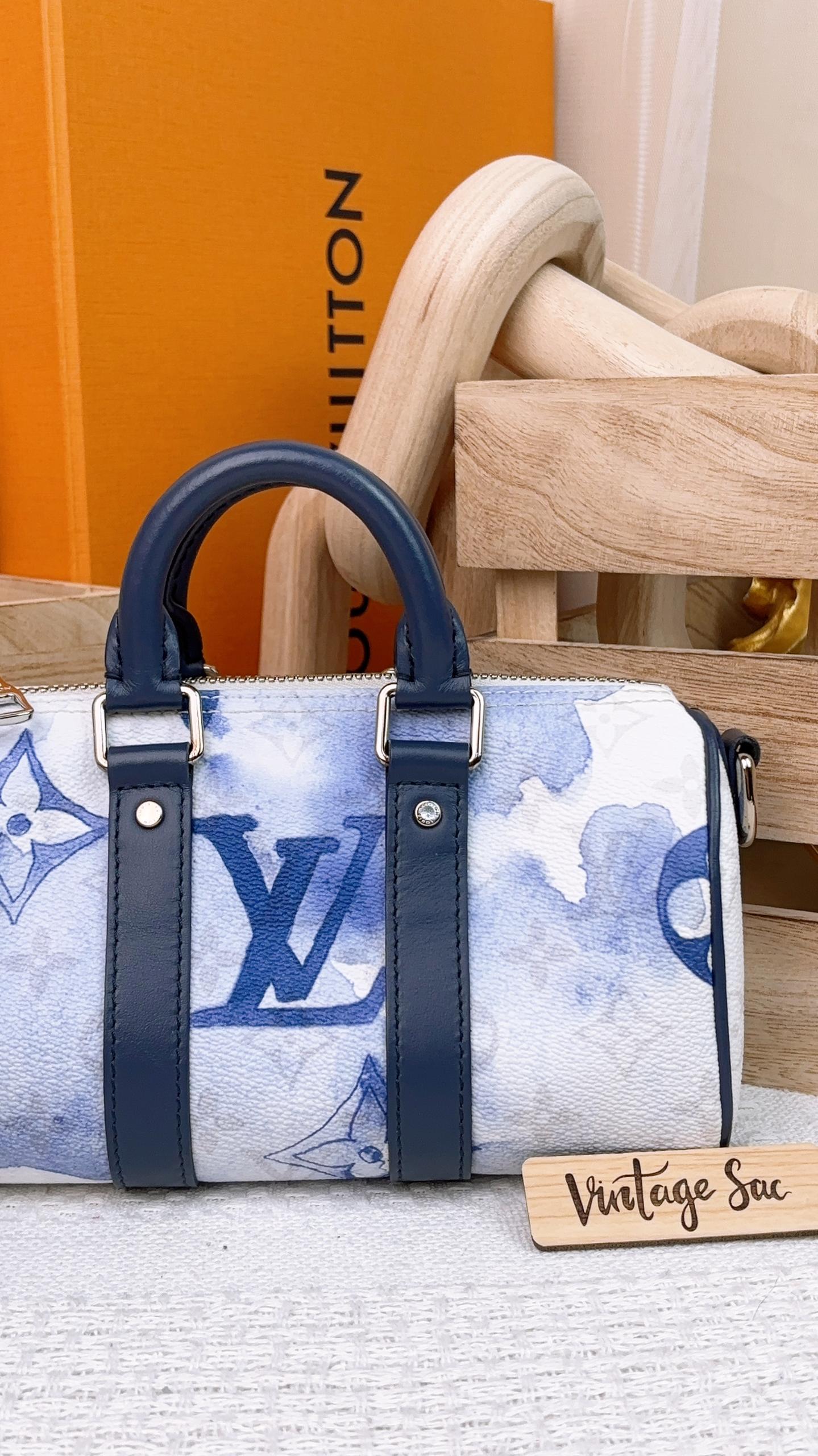 LV Blue Watercolour Keepall XS