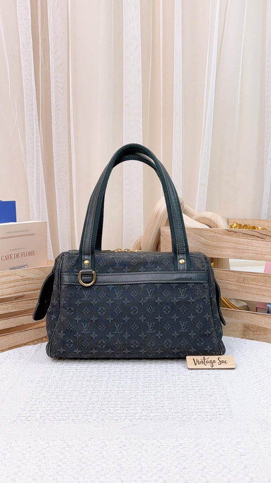 LV Navy Minilin Canvas Josephine Bag