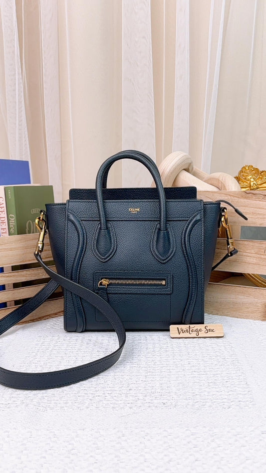 Celine Dark Blue Nano Luggage