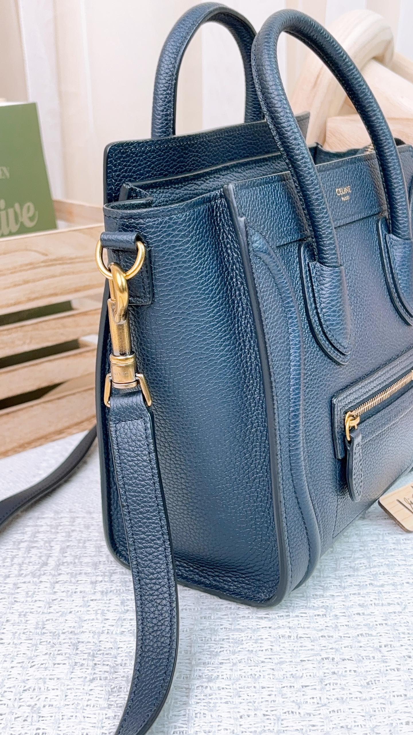 Celine Dark Blue Nano Luggage