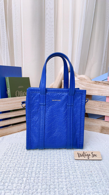 Balenciaga Electric Blue Agneau XXS Bazar Shopper Tote