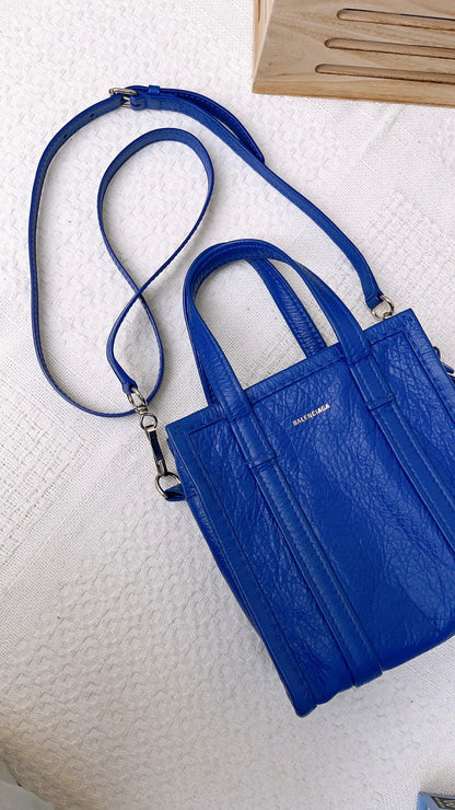 Balenciaga Electric Blue Agneau XXS Bazar Shopper Tote