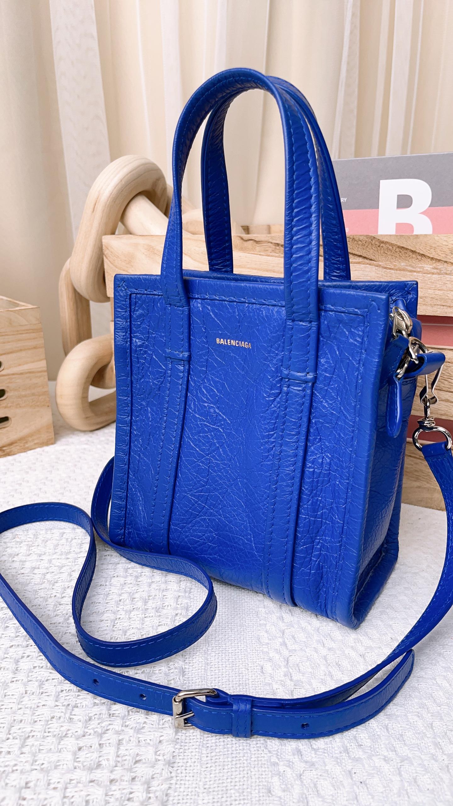 Balenciaga Electric Blue Agneau XXS Bazar Shopper Tote